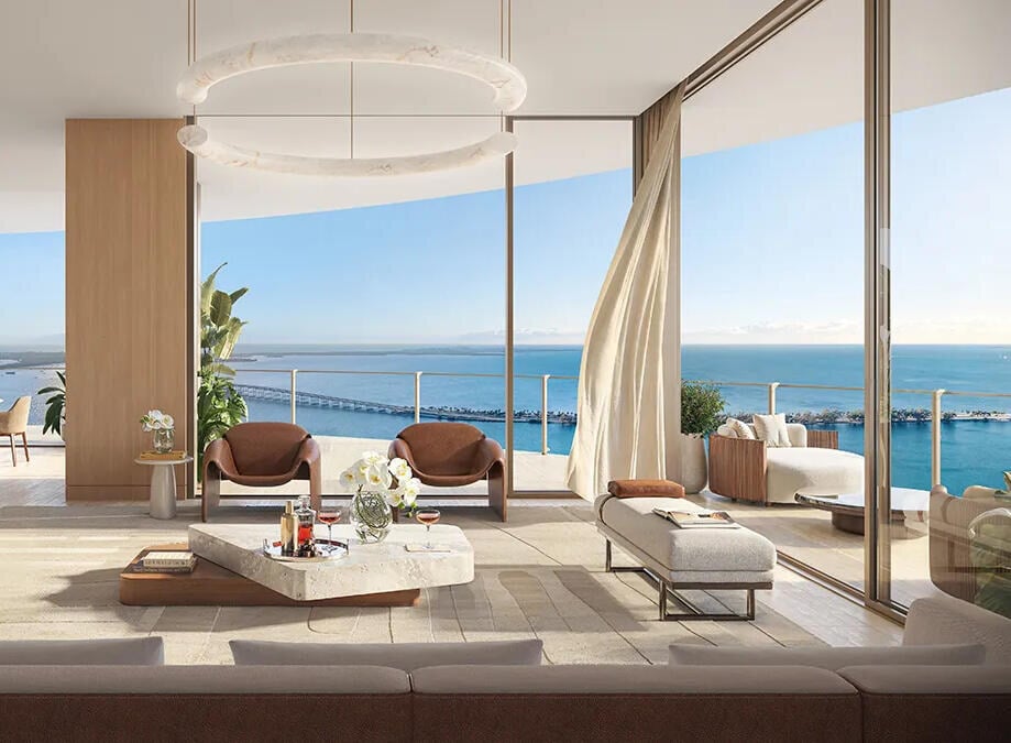 A rendering of a residence interior in a South Florida development